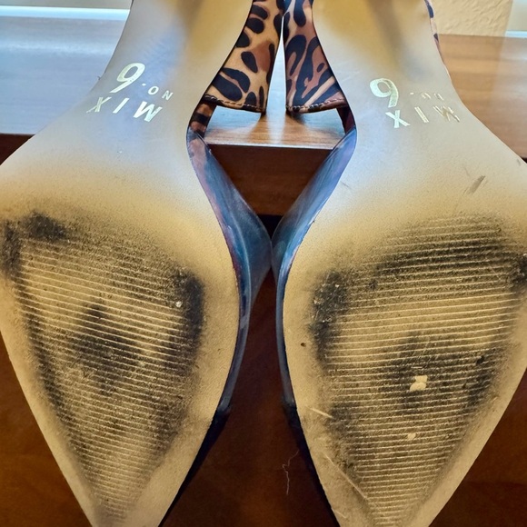 Mix No. 6 Black and Leopard Print Women's Heels Sz 6 - Picture 6 of 9